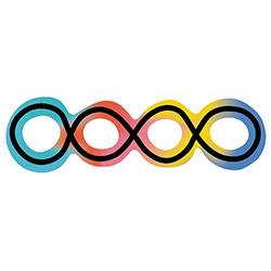 CALC logo which is an interlocking chain of colourful lines